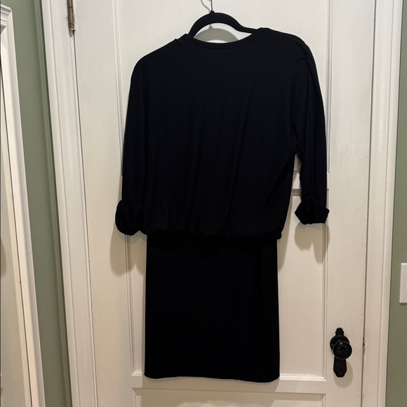 Bailey 44 Cuddle Up Black Blouson Fleece Sweatshirt Short Bodycon Dress SZ M - Picture 6 of 7